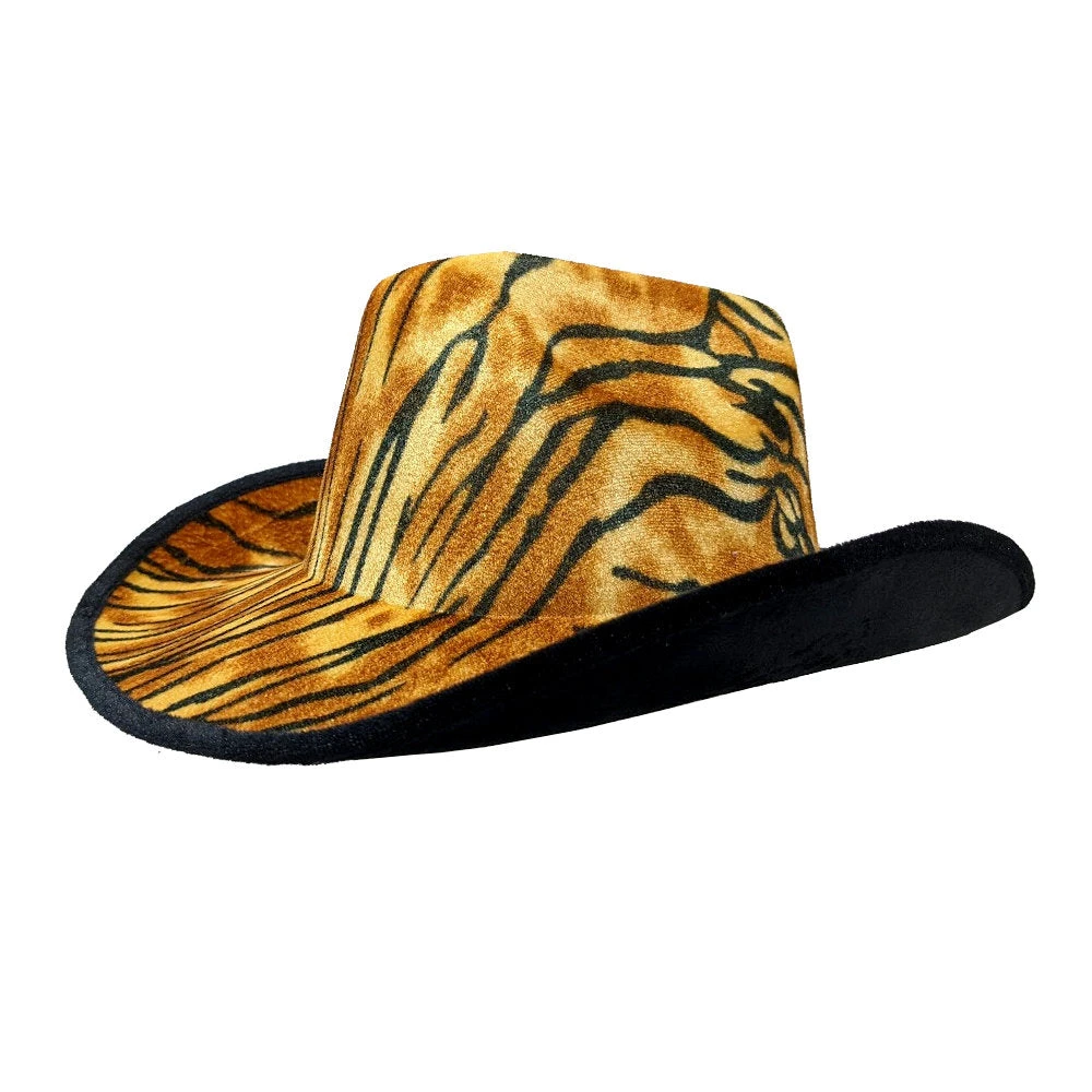 Trademart Accessoriesc Tiger Print Cowboy Hat 1 Trademart Accessoriesc Tiger Print Cowboy Hat