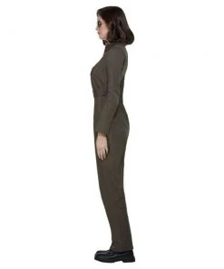 Smiffys Ladiesc Top Gun Ladies Costume In Khaki- Smiffy's