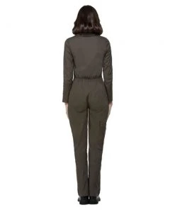 Smiffys Ladiesc Top Gun Ladies Costume In Khaki- Smiffy's