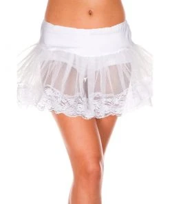 Brave N Krazy Oktoberfest White Petticoat With Lace Trim