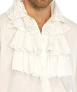 Tomfoolery White Ruffle Front Shirt