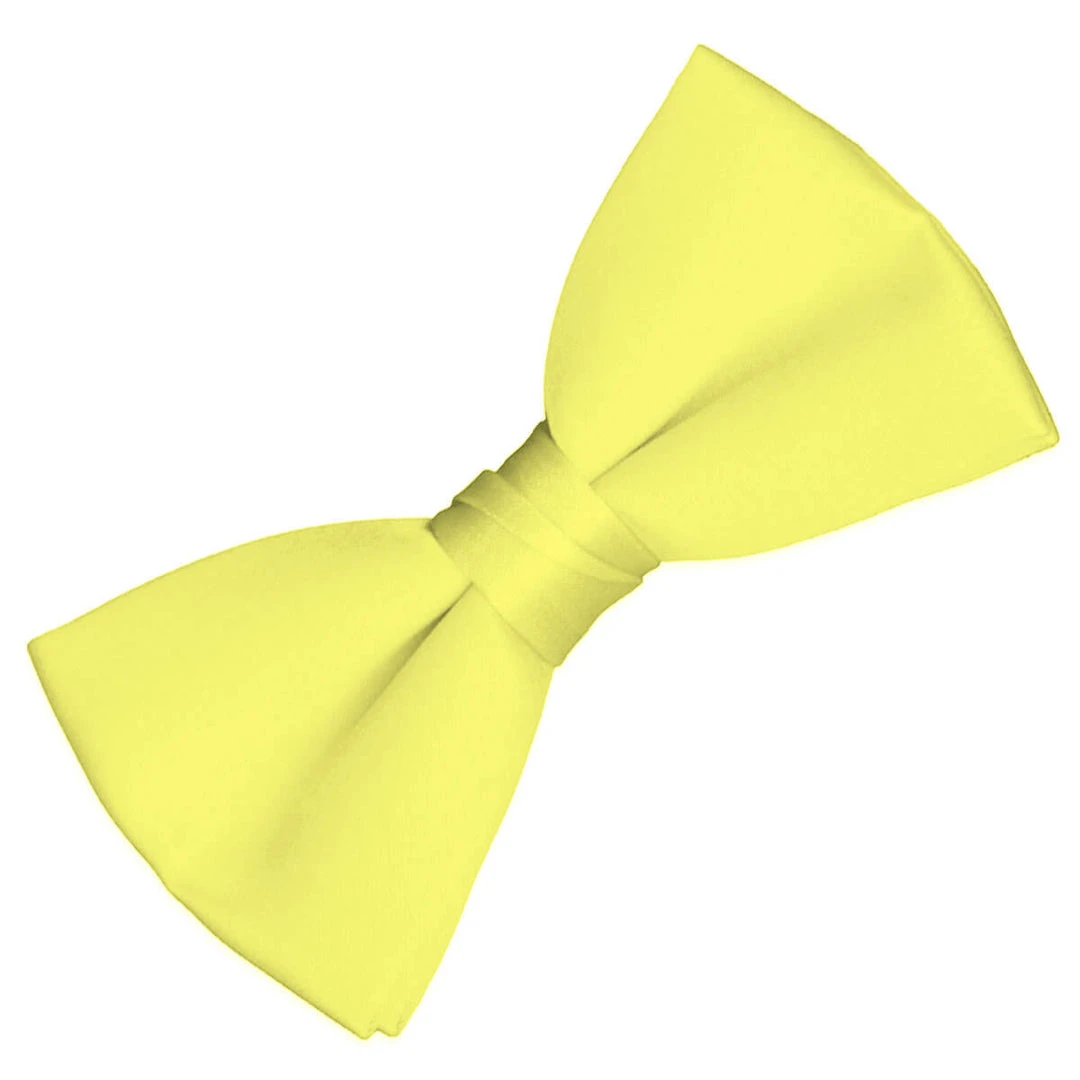 Swedia's Yellow Satin Bow Tie Suspenders & Ties 1 Swedia's Yellow Satin Bow Tie Suspenders & Ties